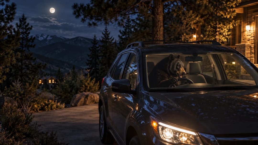 01 FEATURED bear trapped in suv at 3am