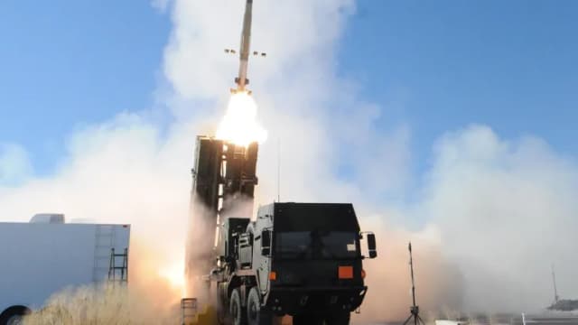 An air defense missile test launch at White Sands Missile Range