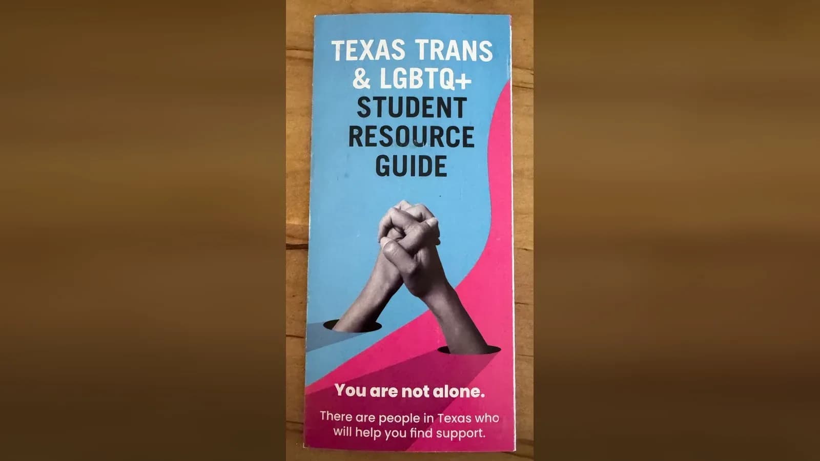 Cover of the Texas Trans and LGBTQ+ Student Resource Guide mailer