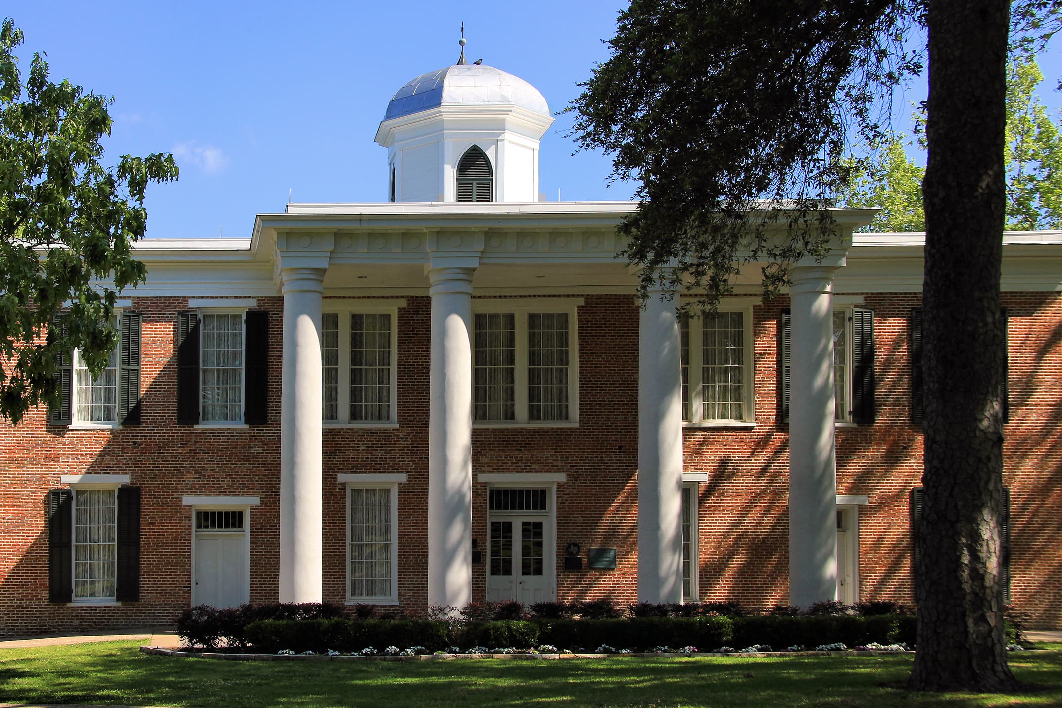 Austin Hall, the 1851 Greek Revival building on the Sam Houston State University campus in Huntsville, Texas