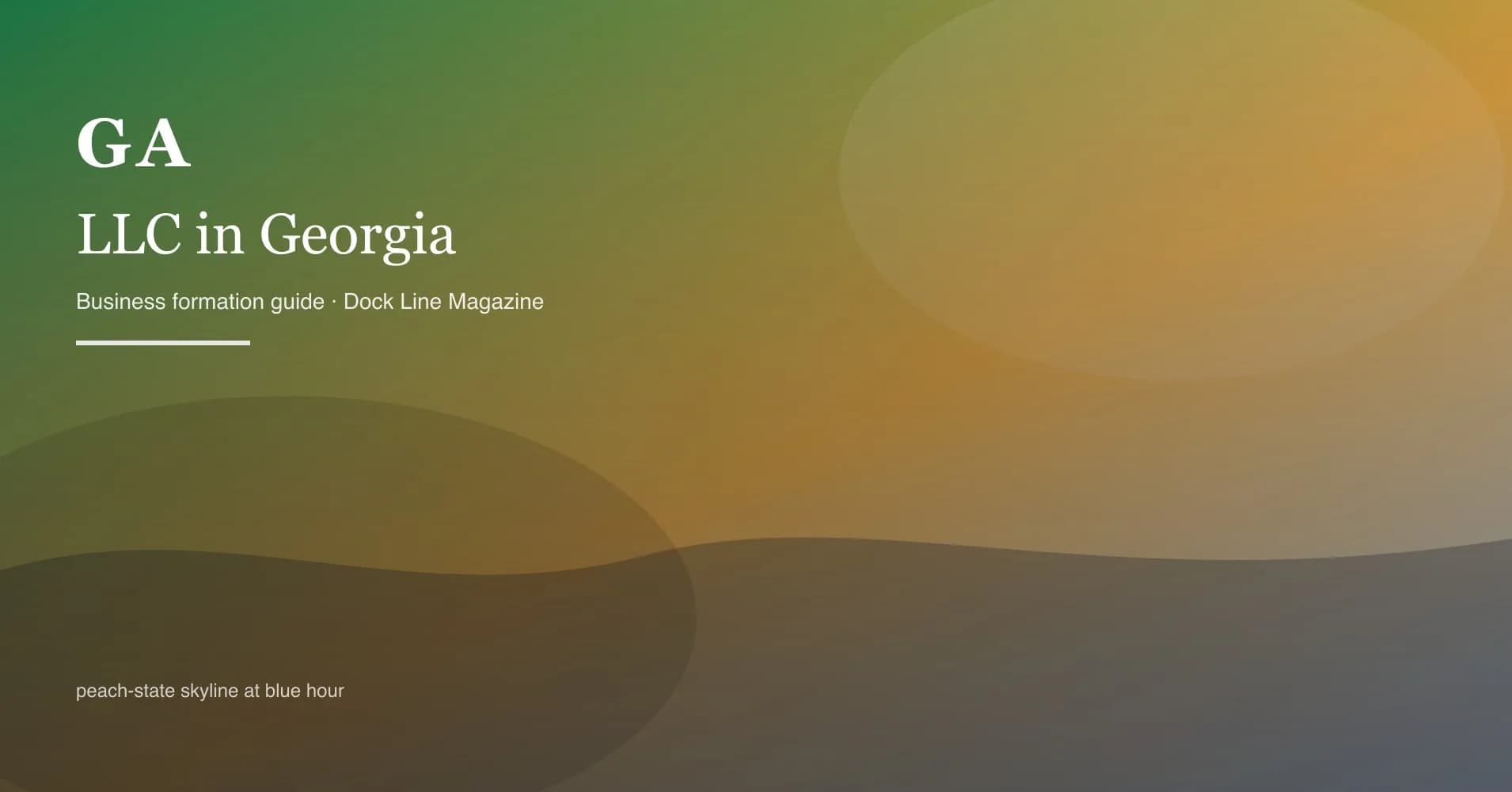 How to form an LLC in georgia