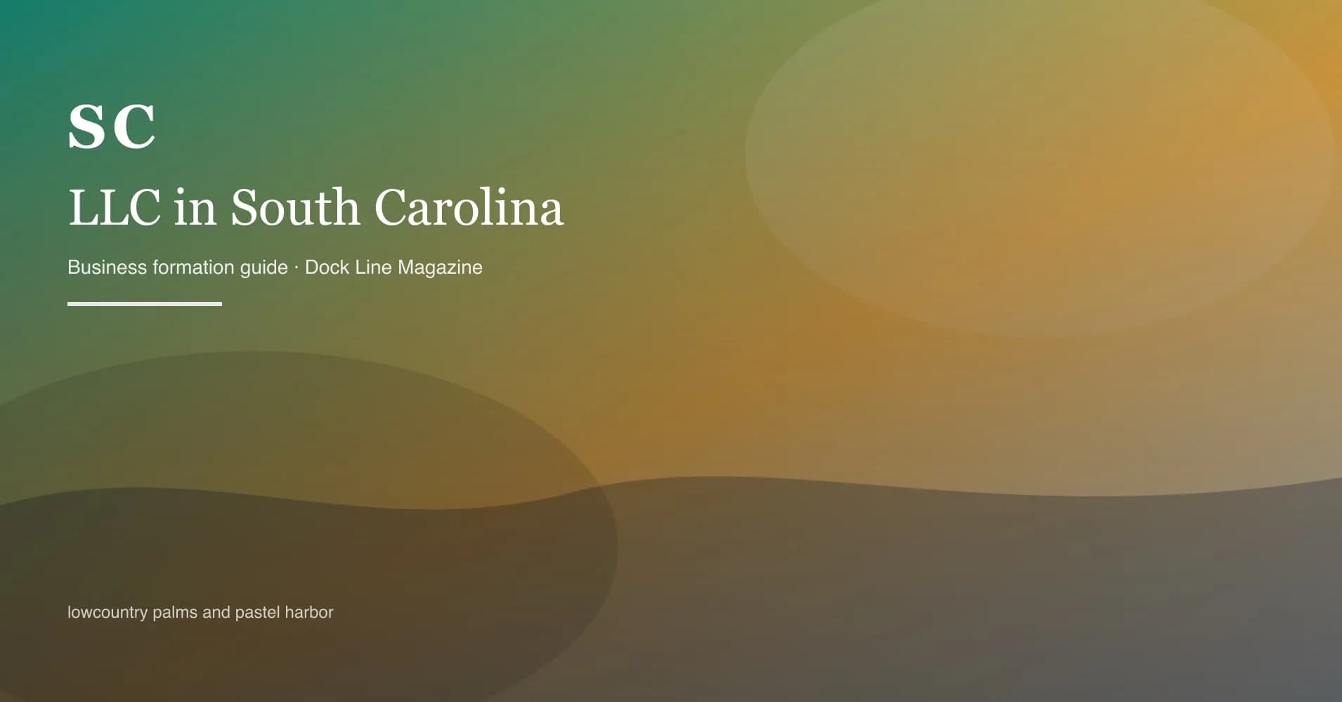 How to form an LLC in south carolina