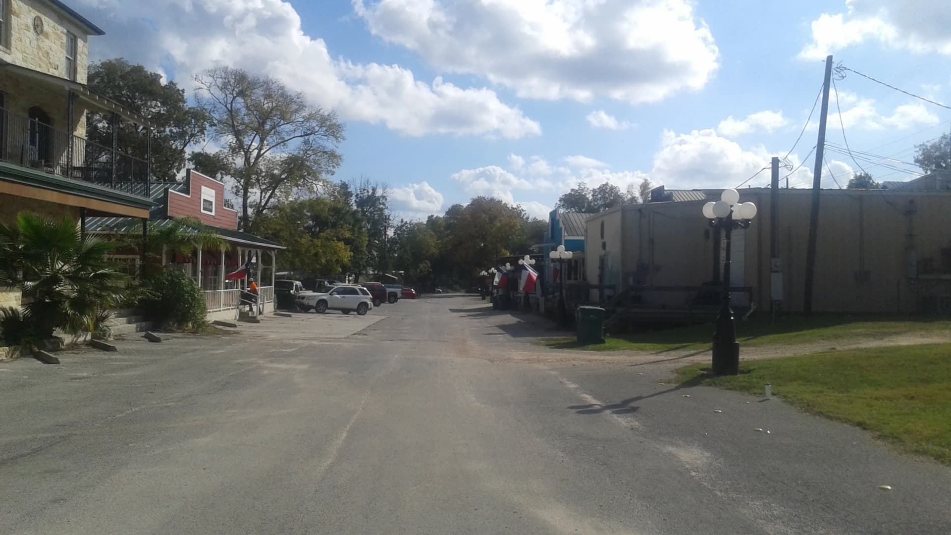 Historic storefronts along the business district in Montgomery, Texas