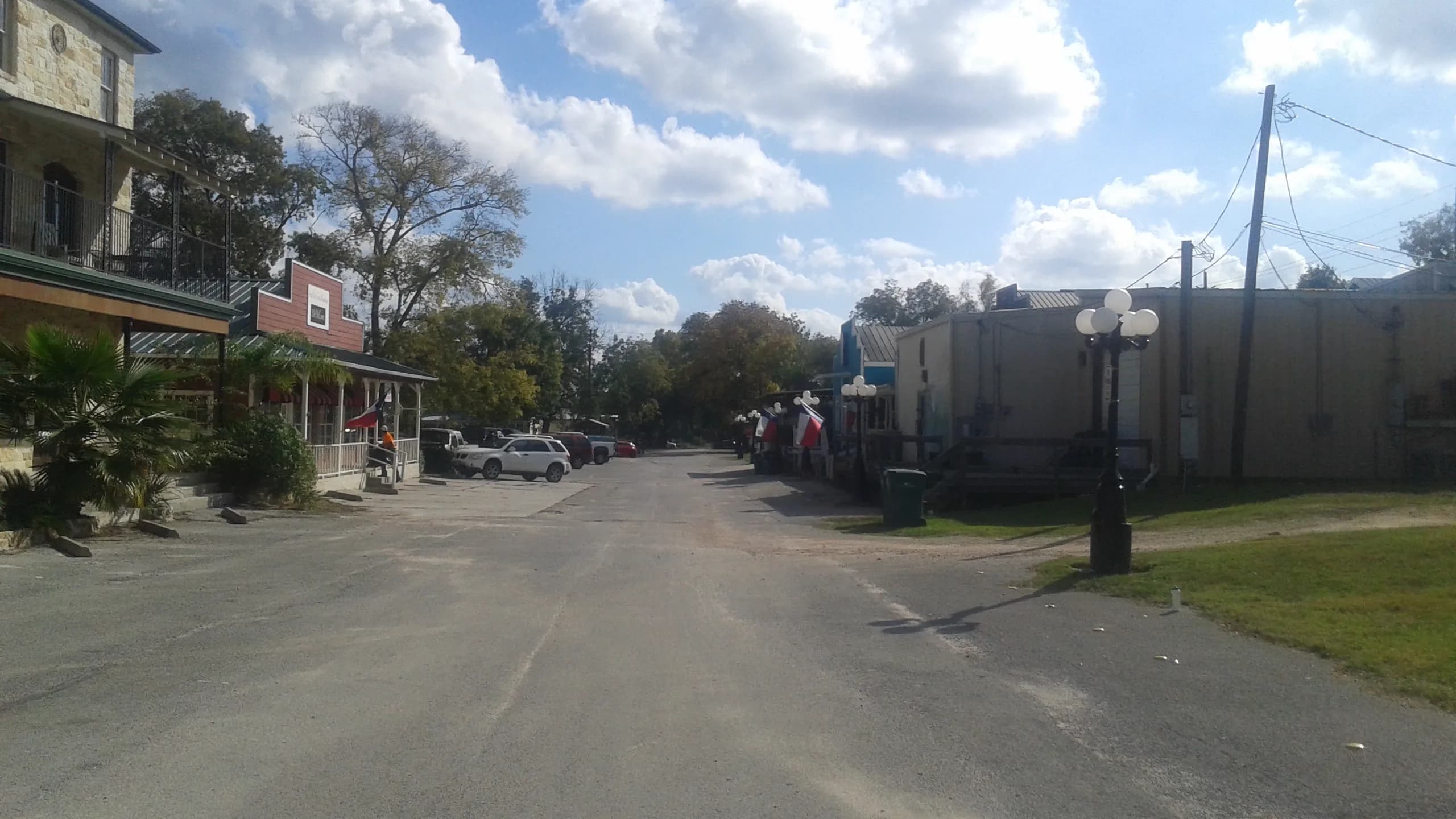 Historic storefronts along the business district in Montgomery, Texas