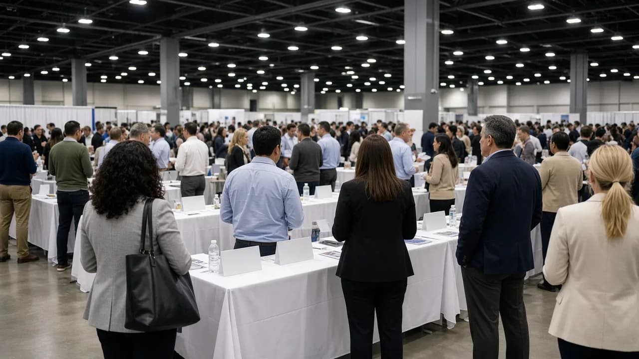 Job fair inside a convention hall