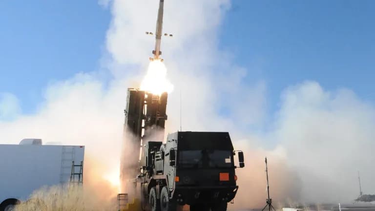 An air defense missile test launch at White Sands Missile Range