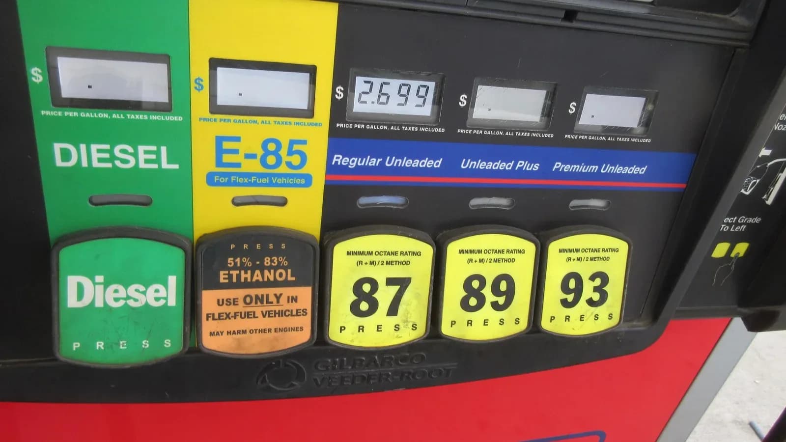 A gasoline pump at a RaceTrac station