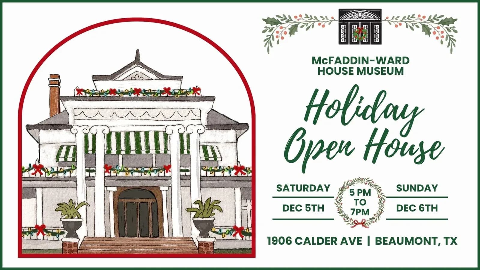 McFaddin-Ward House Holiday Open House Weekend, Beaumont, Texas