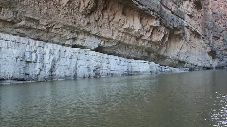 The Rio Grande flowing through the walls of Santa Elena Canyon