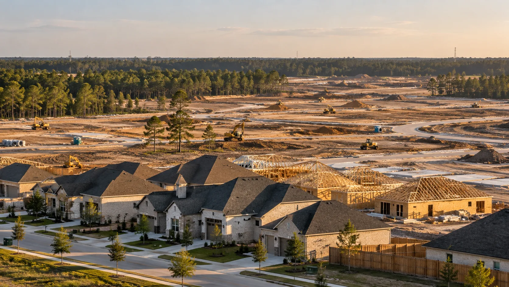 Residential growth often becomes visible only after roads, lots and infrastructure have already been laid out. Illustrative editorial image.