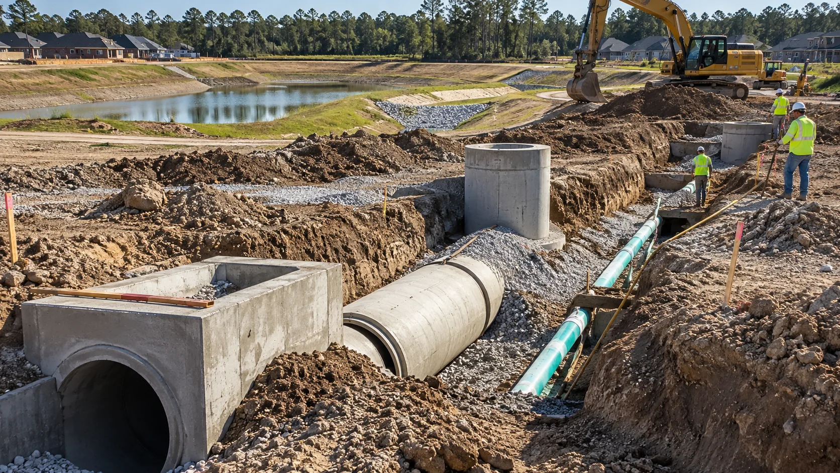 Water, sewer and drainage systems are some of the least visible — and most important — pieces of new development. Illustrative editorial image.