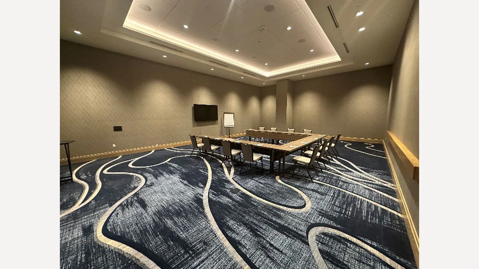 Actual photograph of a Hyatt Regency Conroe meeting room in the 2025 valuation report.