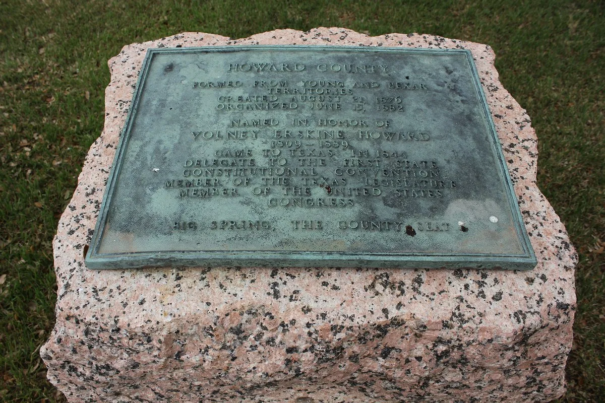 A Texas historical marker for Howard County in Big Spring