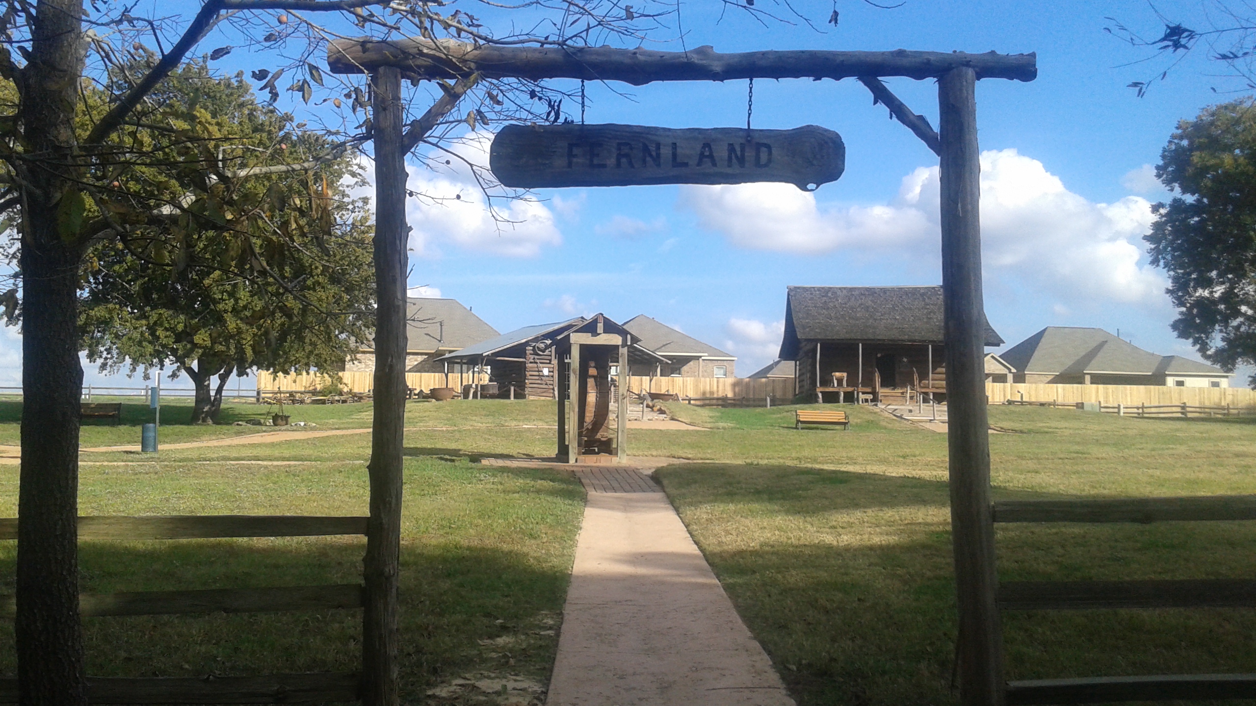 Entrance to Fernland Historical Park in Montgomery, Texas