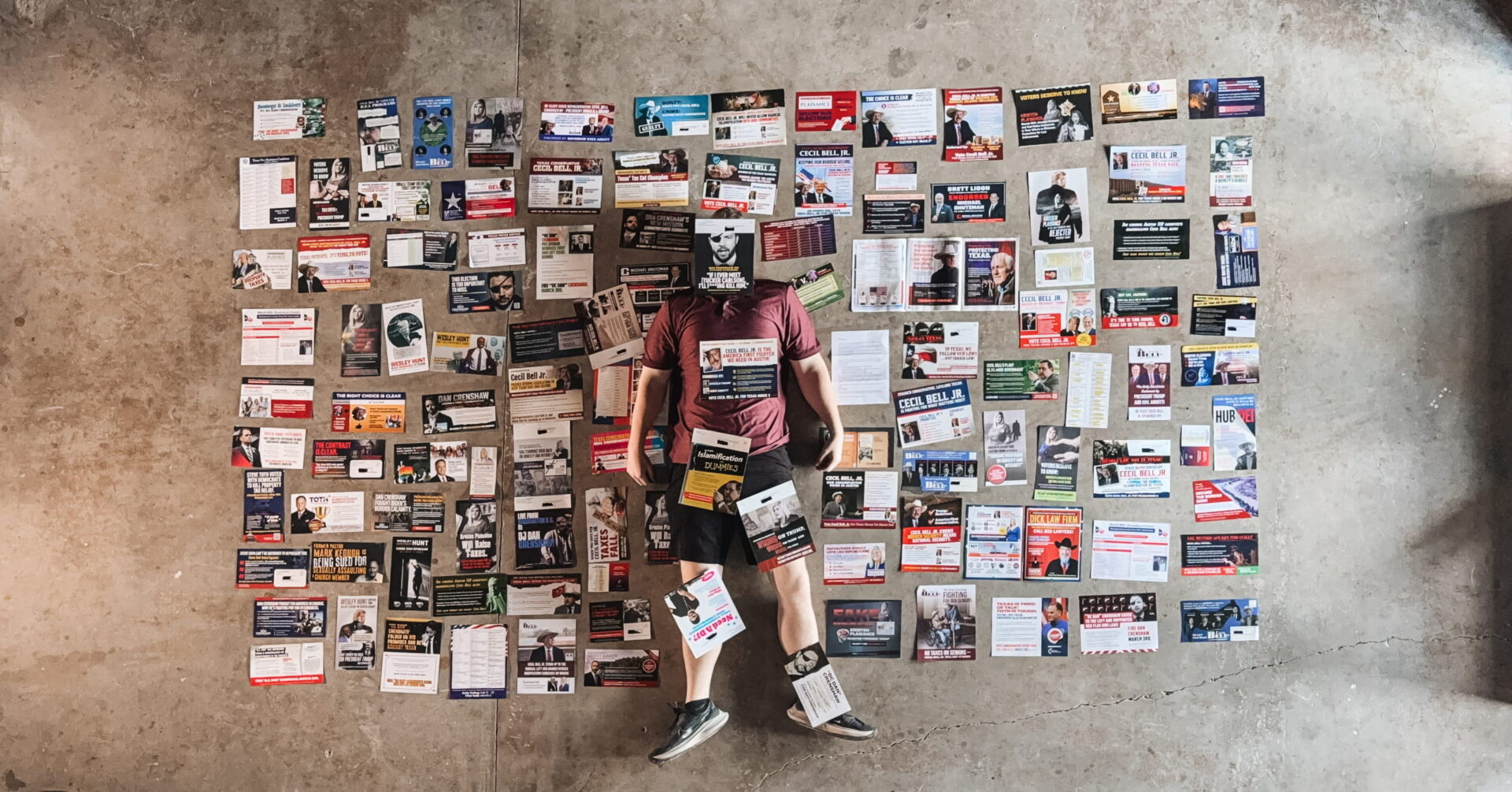 Voter overwhelmed by Montgomery County Republican Primary mailers and 2026 Texas election campaign literature