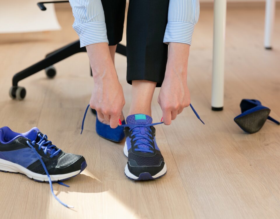 Getting Shoes on at Desk for how many steps per day